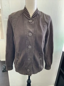 Ruff Hewn Brown Button Front Cardigan Sweater W/Pockets  Women’s Large - Picture 1 of 3