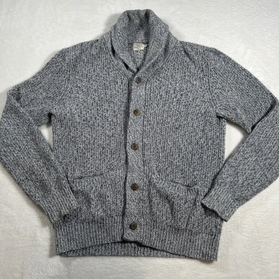 Cárdigan cuello chal Faherty gris jaspeado algodón cachemir para hombre XL abuelo Foto 1 de 4