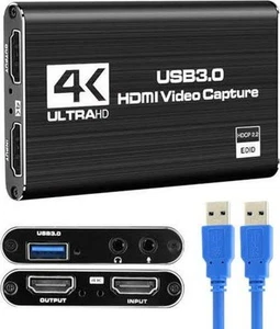 Carte de Capture Vidéo HDMI 4K, Dispositif de Capture Vidéo USB 3.0 Full, HD 1080P 60FPS PC - Photo 1/6