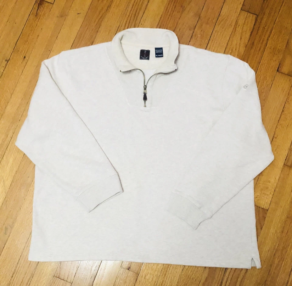 Vintage Chaps 1/4 Zip Pullover Fleece Sweater Ribbed Collar & Cuffs Mens XL  - Image 1 of 4