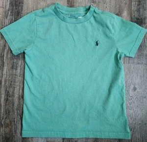 Polo Ralph Lauren T-Shirt Boys Size 5 Green Youth Short Sleeve Embroidered Logo - Picture 1 of 6