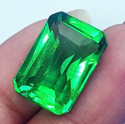 Brazilian Green Topaz 17.10 Emerald Shape Certified Loose Gemstone - Image 1 of 4