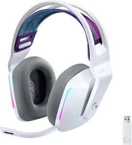 Bezprzewodowy zestaw słuchawkowy do gier Logitech G733 Lightspeed, opaska na głowę zawieszenia, Lightsync - Zdjęcie 1 z 11