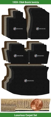 Специальный роскошный комплект ковриков для 1959-1964 Buick Invicta с логотипом (5 штук) #2JV - Изображение 1 из 4