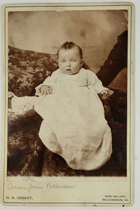 1890s Cabinet Young Baby Around 1890's 4.25x6.5  H. N. Odbert Bellevernon PA - Picture 1 of 7
