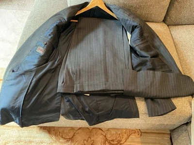 Traje d’Avenza Hombre Italiano Azul Lana Sencillo Pecho 40R Cintura 34 Foto 1 de 4