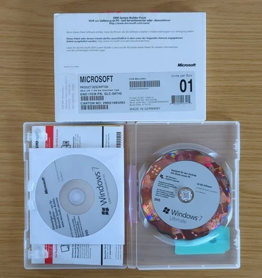 Microsoft Windows 7 Ultimate Deutsch OEM System Builder Paket 64 Bit DVD - Bild 1 von 4