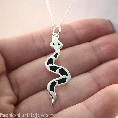 Collar con dije de serpiente - Plata esterlina y alpaca con cadena de 18" Foto 1 de 2