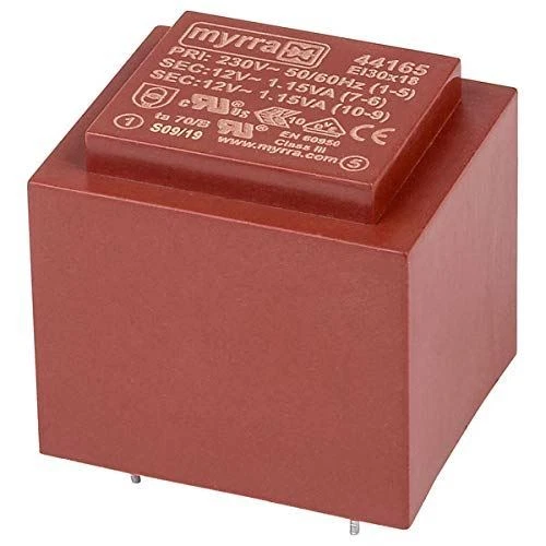 1 x Myrra 44165 EI30 Encapsulated PCB Transformer 230V 2.3VA 0-12V 0-12V - Image 1 of 1