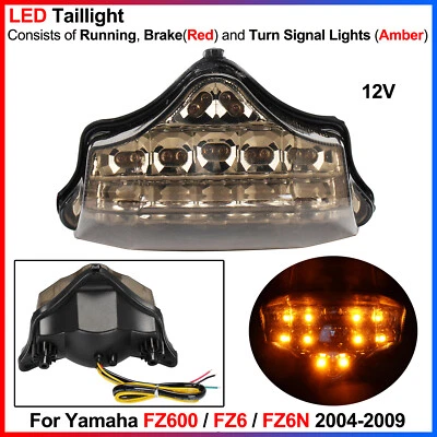 Luz trasera integrada LED 12V con señales de giro para Yamaha FZ600/FZ6/FZ6N 2004-2009 Foto 1 de 4
