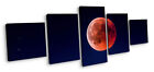 Blood Moon Space Blue Night Sky Canvas Print Wall Art Picture Home Decor