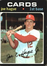 1971 Topps St. Louis Cardinals Baseball Card #96 Joe Hague - GOOD