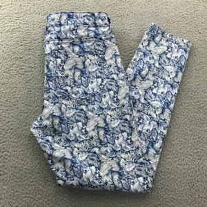 TOMMY BAHAMA Womens Size 6 Blue Tropical Palm Print Denim Mid Rise Ankle Jeans - Picture 1 of 17