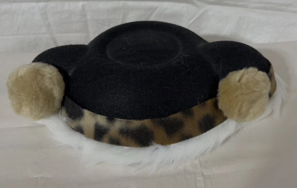 Matador Animal Print Trim- 2 Poms-Bull Fighter Costume hat-Unisex - New - OSFA - Image 1 of 4
