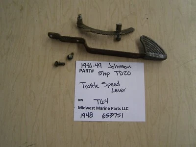 1946-49 Johnson Seahorse TD 20 5 HP Outboard Motor Throttle Speed Lever T64 - Image 1 of 3