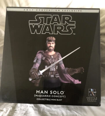 Busto Star Wars Gentle Giant Han Solo R. Mcquarrie LE750 exclusivo de la convención nuevo en caja Foto 1 de 4