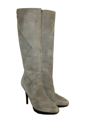 Via Spiga Mujer Botas 10 M Gris Gamuza Alto Hasta la Rodilla Sexy Plataforma Tacones Altos  Foto 1 de 4