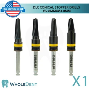 Taladro de tapón integral cónico DLC Ø2.8 XØ4.0 instrumento herramienta de impresión dental - Imagen 1 de 8