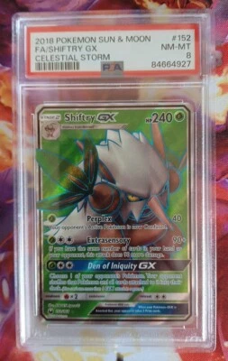 Pokemon Shiftry GX 152/168 PSA 8 Sun & Moon Celestial Storm Full Art 152 PSA 8 - Image 1 of 2