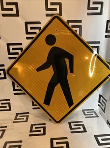 Pedestrians Crossing Traffic Road Wall Decor Novelty Street Metal Aluminum 24 in - Picture 1 of 12