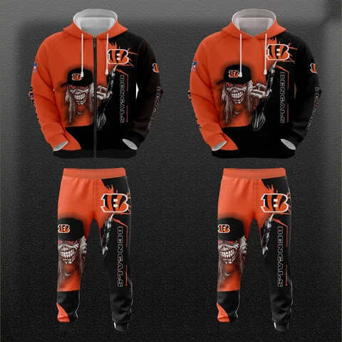 Cincinnati Bengals Joggers Tracksuit Hoodie Sweatshirt Sweatpants Set Activewear Cover