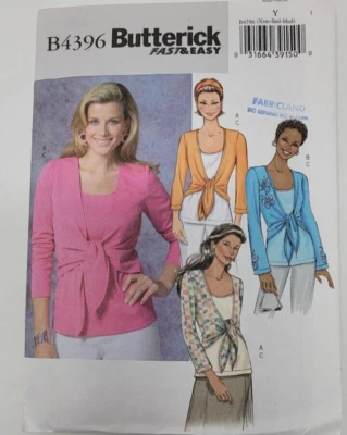Butterick B5563 Misses Tops Tie Front  Sewing Pattern Sizes Xsm Sml Med - Image 1 of 3