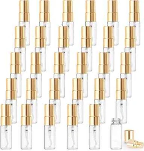 30 Pack 3Ml Fine Mist Atomizer Glass Bottle Mini Clear Spray Vials Empty Refilla - Picture 1 of 6