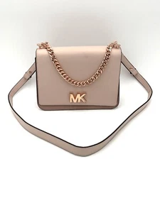 MICHAEL KORS Cuero Mott Bandolera Bolso de Hombro Cartero Rosa Suave Cadena Auténtica - Imagen 1 de 13