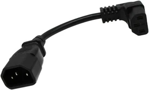 Cerrxian 16cm IEC 320 90 Grad C13 3 Pin Buchse auf C14 3 Stecker PDU schwarz - Bild 1 von 8