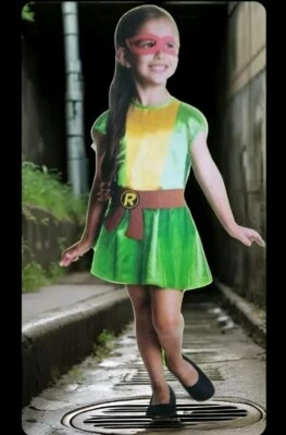 Disfraz de Tortugas Ninja Adolescentes Mutantes Nickelodeon 2016 dibujos animados 4 en 1 niñas 2T Foto 1 de 4