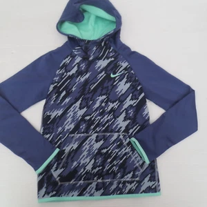 Nike Girls Therma Hoodie Sweatshirt - 903742 - Blue Purple 508 - Size S - NWT - Picture 1 of 6