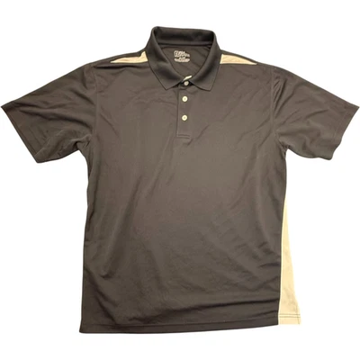 PGA Tour Men's Size XL Black with Tan Panel Collared Golf Polo 100% Polyester - Image 1 of 4