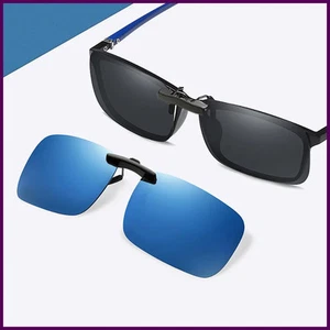 Mens Fishing Clip On Sunglasses Mirror Blue Eyeglasses Polarized - Picture 1 of 30