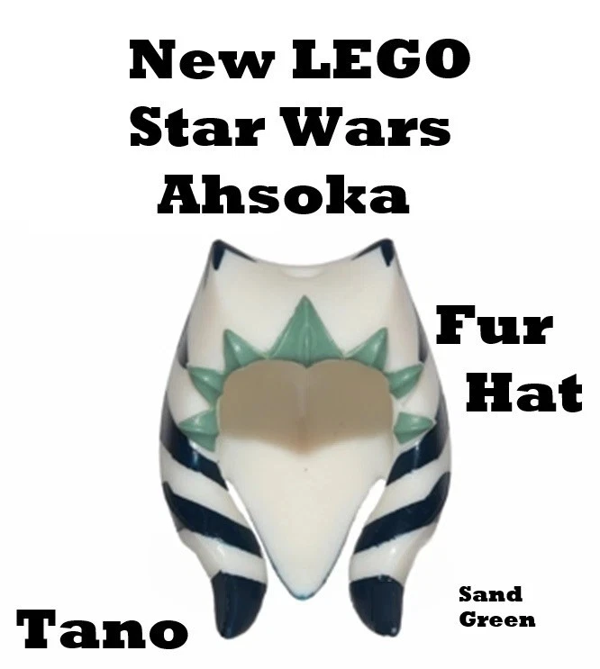 New LEGO Star Wars Ahsoka ASOKA Fur Hat Sand Green Dark Blue TANO Long Sides - Image 1 of 1