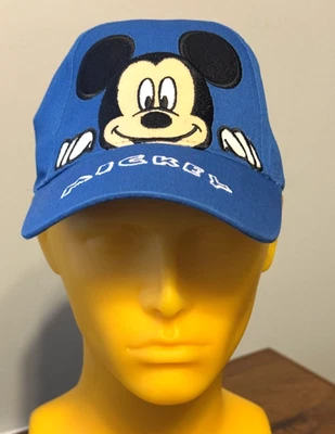 DISNEY JUNIOR Algodão ~ Azul ~ Gancho/Laço Ajustável MICKEY MOUSE CAP ~ OSFM ~ Novo com etiquetas - Imagem 1 de 4