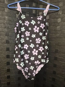 Wonder nation Youth Girls 1-piece Swimsuit Size, XXL 18 UPF 50+ Flowers - Picture 1 of 3