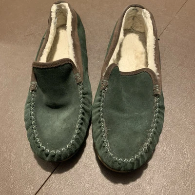 Zapatillas de mocasín LL Bean Wicked Good forradas de cuero de oveja talla 10,5-11 Foto 1 de 4