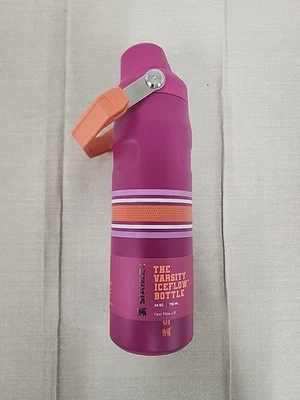 Garrafa de fluxo de gelo Stanley The Varsity nova com etiquetas tampa de fluxo rápido 24 oz - malha fosca Fucshia - Imagem 1 de 4