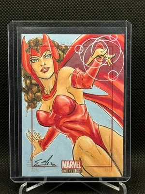 Tarjeta de boceto 2012 Marvel Edad de Bronce SketchaFEX Eric McConnell Bruja Escarlata 1/1 Foto 1 de 2