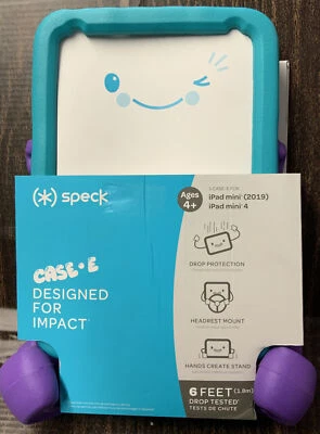 ⚡️Speck Case-E Case w/ Microban iPad mini 4 (2019) Aquamarine Teal & Purple - Image 1 of 2