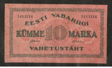 Estonia,Latvia,Lithuania,Russia,Germany 10 marka 1921-P-53-VF