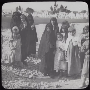 Linterna Mágica de Vidrio Diapositiva MUJERES MAHOMETANAS C1900 FOTO EGIPTO? - Imagen 1 de 2