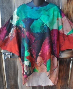 DILEMMA PAINTED RAUSCHENBERG INSPIRED ASYMMETRIC PULLOVER TUNIKA SHIRT, NEW STYLE - Bild 1 von 4
