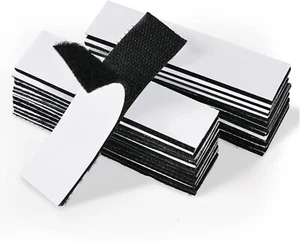 20 Sets Heavy Duty Hook & Loop Adhesive Strips: Sticky Back Fastener 1x4” Black - Picture 1 of 4