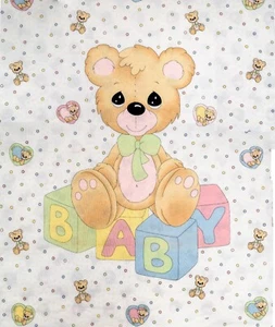 Almost Finished Prescious Moments Teddy Bear Quilted Blanket | 45 in. x 35 in. - Picture 1 of 8