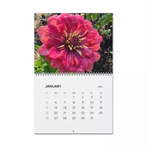 Flower 12 Month Hanging Wall Calendar 11” X 8.5” (2025) - Picture 1 of 4