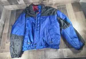 VINTAGE Mens Catalina Ski Jacket Black And Blue Size Medium - Picture 1 of 9