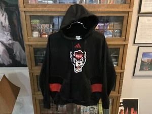 NC State Wolfpack ADIDAS Black/Red Team Issued BIG LOGO Hoodie SZ M - Cool - Picture 1 of 12