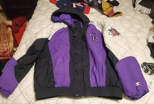 ULTRA RARE 90'S STARTER COLORADO ROCKIES FULL ZIP PUFFER JACKET MENS SIZE MEDIUM - Picture 1 of 10