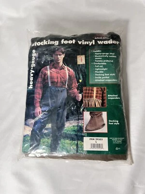 Texsport Stocking Foot Vinyl Wader M Heavy Gauge New Old Stock Vtg 1997 - Image 1 of 4